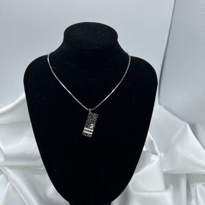 CHRISTIAN DIOR No. 2 Pendant Silver Tone Trotter Necklace